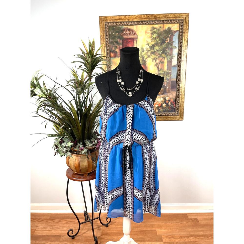 City Triangles Sheath Dress Women's M‎ Multicolor Geometric Scoop Neck Boho Chic